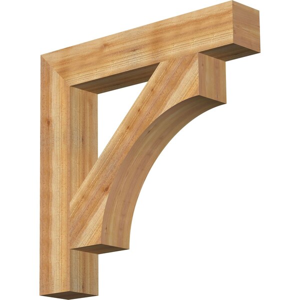 Ekena Millwork Westlake Block Rough Sawn Bracket, Western Red Cedar, 6"W x 36"D x 36"H BKT06X36X36WTL05RWR - main